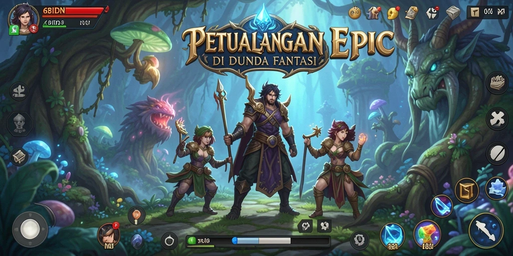 Tampilan gameplay seru di 68IDN yang penuh aksi RPG.