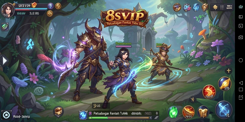 Tangkapan layar gameplay <strong>8SVIP</strong> selama pertarungan epik di dungeon.