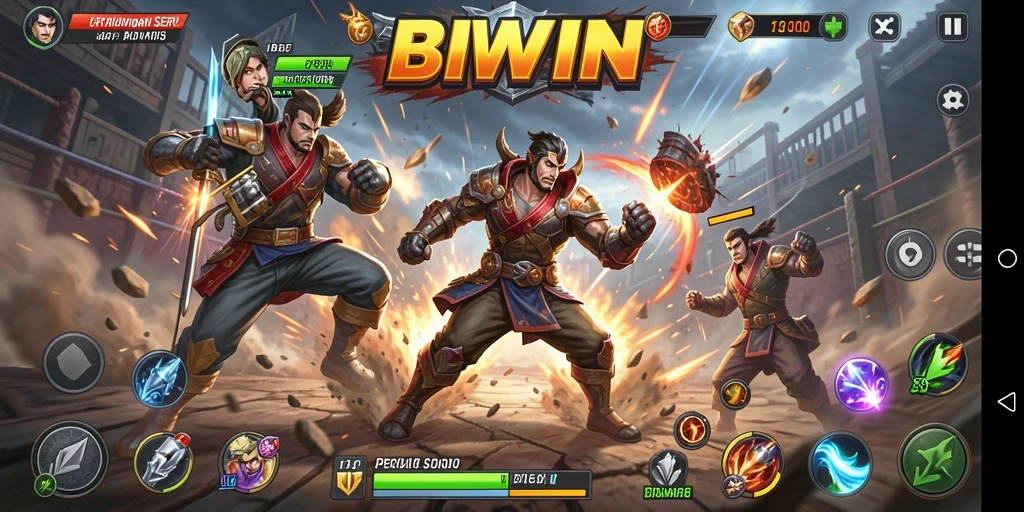 Gameplay seru BIWIN dengan pertarungan dinamis dan karakter unik.