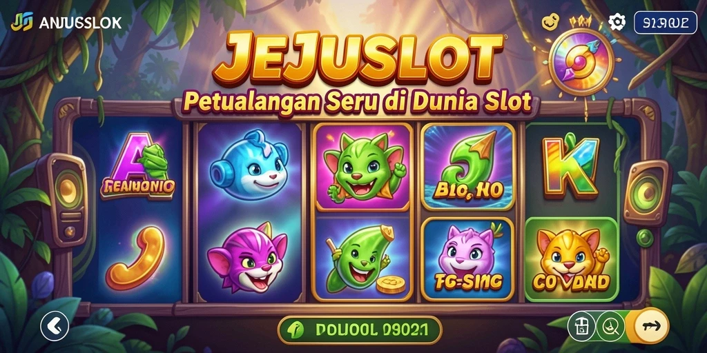 Tampilan gameplay JEJUSLOT yang penuh warna dan petualangan.
