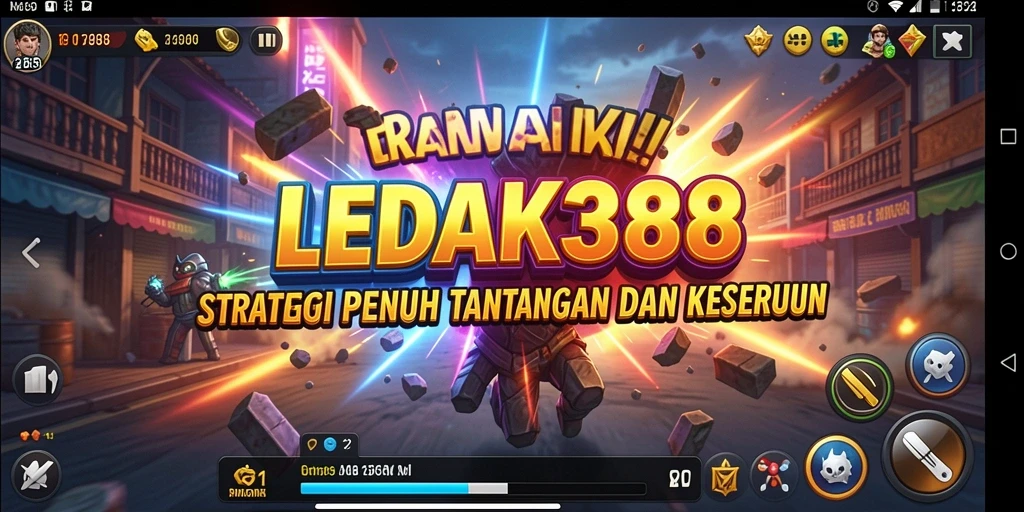 Tampilan gameplay LEDAK388 dengan aksi strategi yang intens.