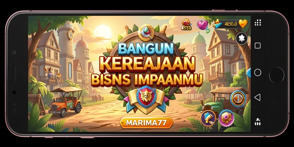 Tangkapan layar menunjukkan gameplay tycoon yang menarik dari MARIMA77.