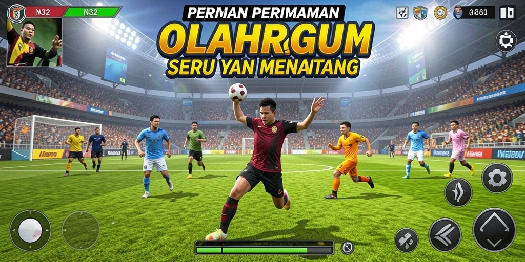 Tampilan permainan N32 menampilkan aksi olahraga yang mendebarkan.