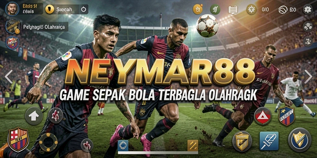 Tampilan gameplay NEYMAR88 dengan aksi sepak bola yang mendebarkan.