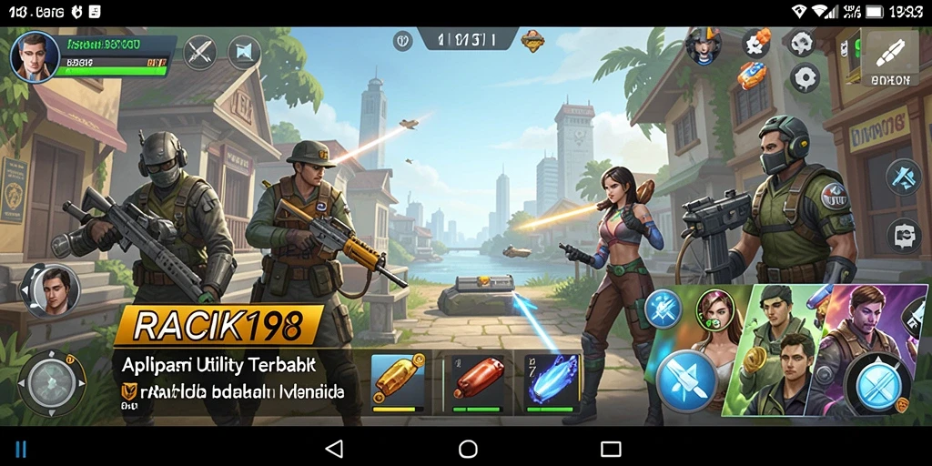 Screenshot utama RACIK198 menunjukkan antarmuka aplikasi Utility yang modern.