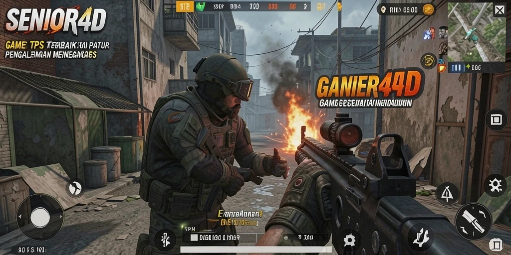 Screenshot menunjukkan aksi seru gameplay TPS SENIOR4D.