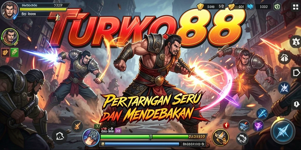Tampilan gameplay TURBO88 dengan pertarungan yang mendebarkan.