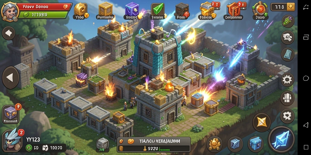 Gameplay seru di YY123 dengan tantangan Tower Defense.