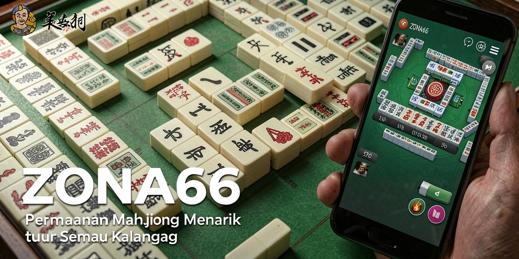 Tampilan seru gameplay ZONA66 yang penuh strategi Mahjong.